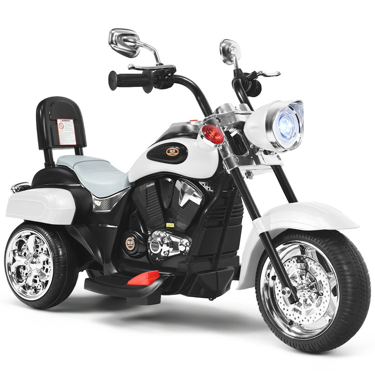 6V Chopper Style Motorcycle with Bright Headlight and Cheering Music Perfect Gift to Kids